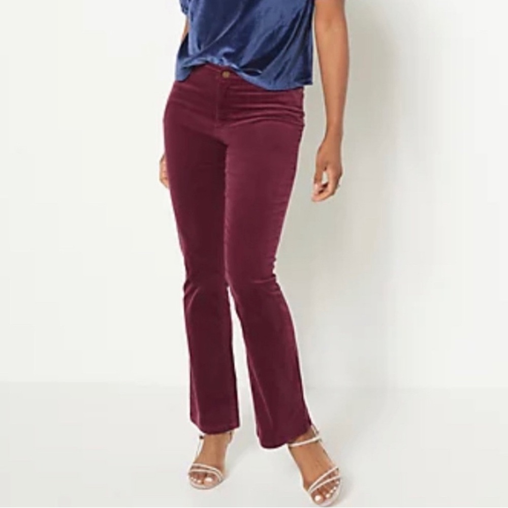 New Candace Cameron Bure Burgundy Baby Bell Corduroy Pants- sz 10 / QVC